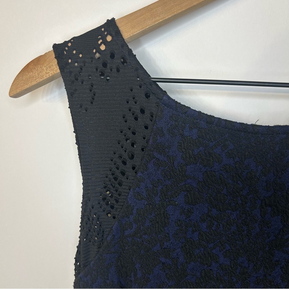 Anthropologie Blue and Black Moulinette Soeurs Larkin Sheath Dress, Size 8 - Picture 6 of 13